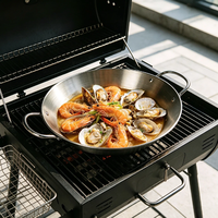 Marmite coréenne en acier inoxydable pour fruits de mer, poêle à frire, marmite à nouilles, ustensiles de cuisson, marmite à ramen en métal pour cuisinière à induction avec doubles poignées
