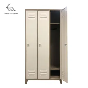 Metal Wardrobe 3 Doors Steel Laundry Locker Godrej kd commercial Furniture for gym school home