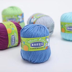 <strong>Cotton</strong> Blended <strong>Yarn</strong> Mommy's Good Baby 007 Velvet Wool/<strong>Cotton</strong> Hand-Knitted Super Soft Anti-Pilling Weaving Medium Thick Dyed - Product Image 4