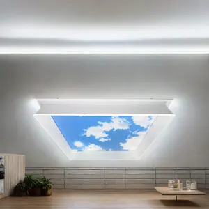 Luz de teto em nuvem LED 2x2 para uso comercial, potência selecionável (40W-70W) e CCT (4000K-6500K) 0-10v regulável ETL
