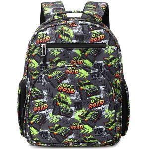 スクールバックパックビンテージ漫画カースクールバッグ防水男の子用大容量 - Product Image 6