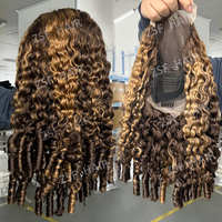 Perruque en cheveux humains naturels bouclés bruts birmans, alignés aux cuticules, avec dentelle HD 13x6, pour femmes noires, vente en gros
