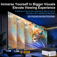 Projecteur Topleo 8k à courte portée 1080p vidéo mini 4k smart lcd projecteur haute résolution android 11 hy450 film projecteur domestique