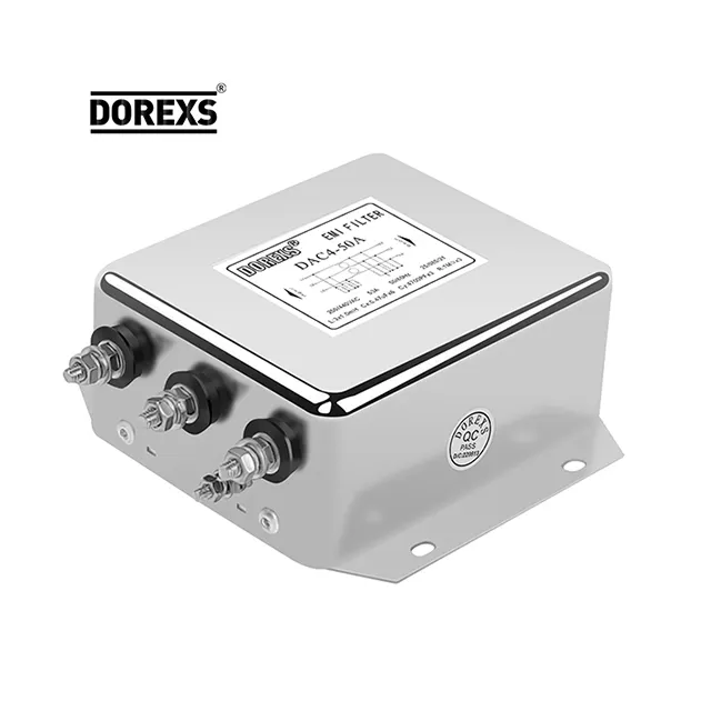 DOREXS DAC4 60A 100amp 380V trifásico três linha filtro do EMI do filtro 3 fase 25a linha filtro