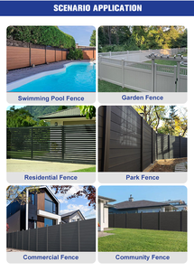 Recinzione Ornamentale in Lega di Alluminio e WPC con Decorazione a Ringhiera, 6 Piedi, Design Moderno, Verniciata a Polvere, Recinzione Premium per Giardino e <span class=keywords><strong>Patio</strong></span> - Product Image 3