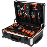 Ensemble d'outils portables de haute qualité, 186 pièces, coffret en aluminium, acier au carbone, finition mate, kit d'outils multifonction, ensembles d'outils à douilles manuels
