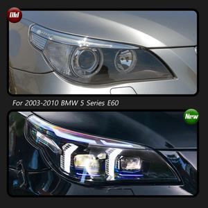 Nouveaux phares à LED pour Série 5 E60 2003-2010 avec feux de jour bicolores 6000K et clignotants - Product Image 3