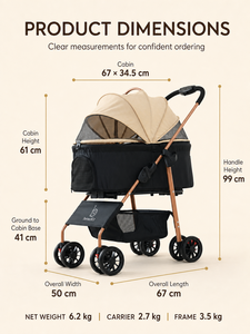 Poussette <span class=keywords><strong>pour</strong></span> animaux de compagnie détachable grande capacité, capacité de charge de 25 kg, pliable, <span class=keywords><strong>pour</strong></span> chien et <span class=keywords><strong>chat</strong></span>, avec <span class=keywords><strong>panier</strong></span> de transport amovible - Product Image 5