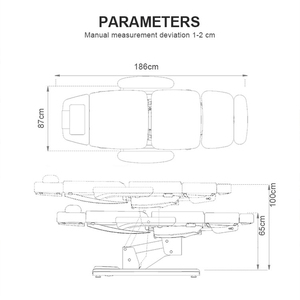 โต๊ะนวดไฟฟ้า<span class=keywords><strong>3</strong></span>มอเตอร์สำหรับร้านทำสปาปรับได้แบบทันสมัยหรูหราโต๊ะนวดบำบัดเพื่อความงามเก้าอี้นวดหน้า - Product Image 2