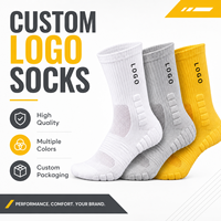 Chaussettes de sport personnalisées avec logo, confort optimisé, chaussettes mi-mollet avec coussinets de talon pour le fitness et la course à pied