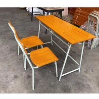 Meubles d'école primaire, ensemble de table et de chaise double pour deux personnes, table de lecture pour élèves, table et chaise d'éducation