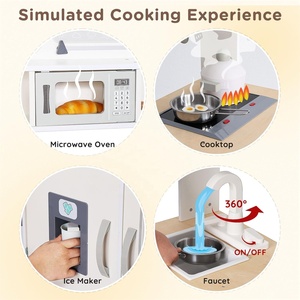 Juego de cocina de juguete de cocina de madera para niños al por mayor con muchas funciones de juego para mayores de 3 años - Product Image 5