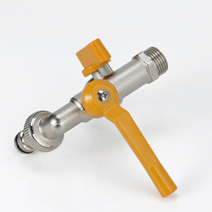 Robinet bibcock à 2 voies en laiton forgé nickelé en alliage de <span class=keywords><strong>zinc</strong></span> Robinet de <span class=keywords><strong>jardin</strong></span> mural pour bassin d'eau - Product Image 4