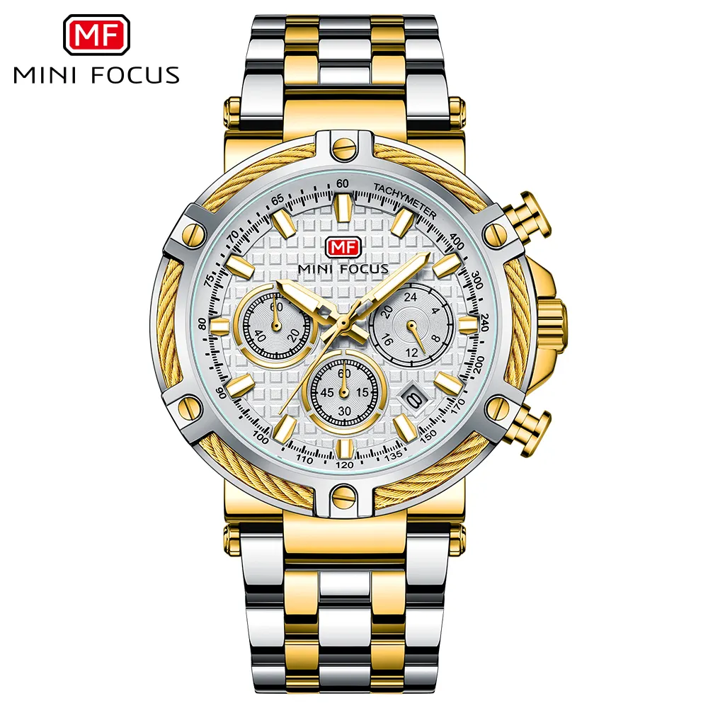 Orologi da uomo classici al quarzo Luxury 3 Sub-dial 6 lancette datario orologio da polso cronografo sportivo di moda MINI FOCUS