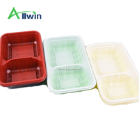 Einweg-Plastik-Lebensmittelbehälter Stapelbare Plastik-Fastfood-Verpackungsboxen mit Deckeln Essen zum Mitnehmen Bento-Box