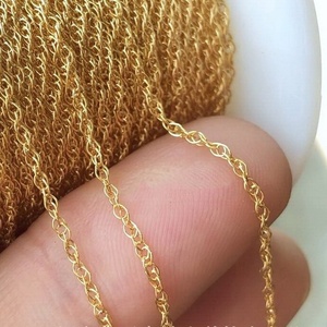 Chaîne en or 14K plaqué or, motif vague d'eau, 0,76 mm, bracelet côtelé <span class=keywords><strong>pour</strong></span> la fabrication de bijoux, en laiton durable, apprêts de bijouterie permanents - Product Image 3