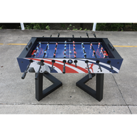 2025 Table de baby-foot standard en bois MDF personnalisé bleu marine jeu de sport d'intérieur autoportant de 5 pieds avec LED et joueurs en plastique