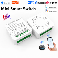 Interruptor Inteligente WiFi Tuya Smart Life Mini de 16A, Módulo de Relé para Empotrar en Pared, Temporizador, Control por Voz para Alexa y Google Home