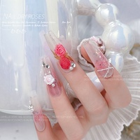Paso Sico 50 pièces/sac Résine de haute qualité Fleurs de rose 3D simulées Printemps Tailles mixtes Couleurs vintage Camélia Accessoires pour ongles