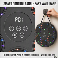 Machine de boxe musicale intelligente murale, cible électronique lumineuse LED pour entraînement de frappe, pour enfants et adultes, salle de sport à domicile, 6 pads Bluetooth