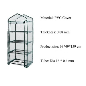 Serre miniature portable à 4 niveaux, intérieure/extérieure, transparente, avec porte zippée, pour utilisation en jardin - Product Image 3