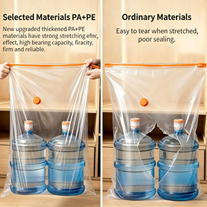 Bolsas de Almacenamiento al Vacío Transparentes, Organizador de Ropa Cuadrado, Bolsa Plegable para Ahorrar Espacio, para Ropa de Cama y Viajes - Product Image 4