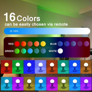 Hot AC200-240V giá tốt A60 RGB điều khiển từ xa LED RGB Bóng Đèn - Product Image 2