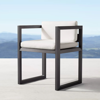 Ensemble de salle à manger en métal imperméable pour l'extérieur avec table de pique-nique et 6 chaises, style américain, pour villa, cour et jardin