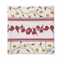 Housse de coussin décorative motif floral vigne magenta, motif botanique à bandes, pour salon style bohème et ferme