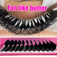 Abonnie Velvet Lash Extension Supplies 0.03 0.05 Matte Black Cashmere Noir Lash Extension Trays Easy to Fan Eyelash Extensions