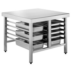 Table de support de four EURAST 41302050 avec guides Mobilier commercial pour four 6 + 6 GN 1/1 ou 2/1-1100x850x700mm - Product Image 1