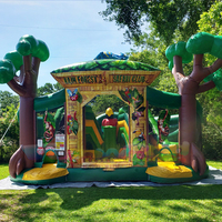 Divertissement pour enfants en plein air fête château sautant maison gonflable double côtés toboggan gonflable combo videur