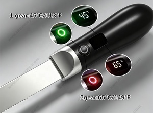 <span class=keywords><strong>Couteau</strong></span> à fromage électrique <span class=keywords><strong>chauffant</strong></span> en acier inoxydable avec écran numérique pour beurre de cacahuète - Product Image 4