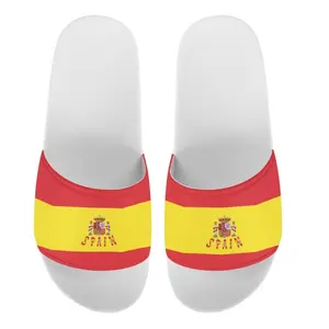 Grosir tebal Platform nasional bendera sandal musim panas pantai Eva sandal rekreasi Pria Wanita cetak Spanyol bendera Anti-slip sepatu