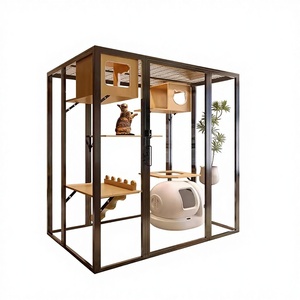 Casa de Aluminio <span class=keywords><strong>para</strong></span> <span class=keywords><strong>Gatos</strong></span> de Gran Espacio, Villa de Lujo <span class=keywords><strong>para</strong></span> <span class=keywords><strong>Gatos</strong></span>, Jaula de Múltiples Niveles <span class=keywords><strong>para</strong></span> Mascotas, Interior y Exterior, Villa <span class=keywords><strong>para</strong></span> Mascotas, Vivienda Confortable - Product Image 1