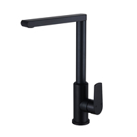 SANIVITAL Robinet de lavabo contemporain en aluminium noir mat, monocommande, à poser sur le comptoir, mitigeur eau chaude et froide pour salle de bain