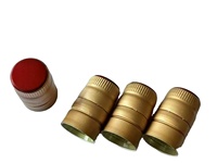 Capsules ROPP en aluminium-plastique 28x16mm avec gaufrage, rainurées, à fermeture inviolable, inserts en plastique inclus pour bouteilles de vin