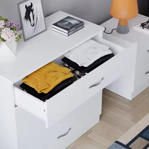 Modern White Wood Wardrobe Luxury Environmentally Friendly <strong>Bedside</strong> <strong>Table</strong> Bedroom Furniture <strong>Set</strong> <strong>Chest</strong> <strong>of</strong> <strong>Drawers</strong> - Product Image 3