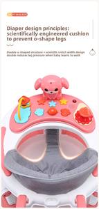 2024 नए कुत्ते डेगिन बहु-कार्यात्मक संगीत फोल्डिंग बेबी लर्निंग वॉकर/4 में पहियों और सीट के साथ 1 प्लास्टिक बेबी वॉकर्स में 4 - Product Image 5