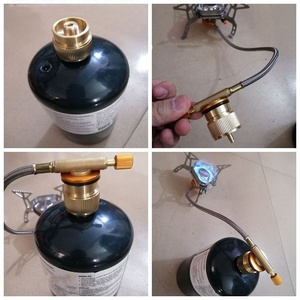 IRONDONKEY da campeggio per esterni stufe per serbatoio di <span class=keywords><strong>Gas</strong></span> adattatore <span class=keywords><strong>Standard</strong></span> Spot americano accessori per stufe in rame puro - Product Image 2