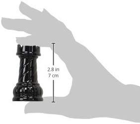 Seramik satranç 2.75 inç siyah ve beyaz seramik satranç Rooks tuz ve biberlik 2.75" - Product Image 2