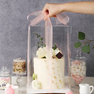 Hot Selling Cake Packaging <b>Box</b> Plastic Transparent Multicolor Customized clear Cake <b>Box</b> - Product Image 1