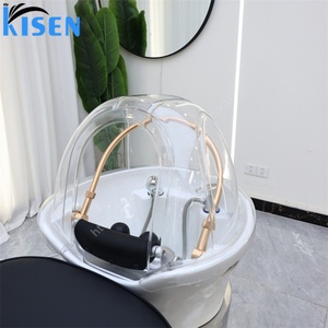 Lit de massage électrique inclinable Kisen blanc, noir, gris, marron pour spa capillaire, machine de lavage de cheveux de luxe, mobilier de salon - Product Image 4