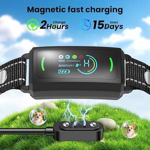 चमकाने वाली रोशनी के साथ एमज़ हॉट डॉग छाल कॉलर, कुत्ते के लिए स्थिर शॉक कॉलर ip67 रिचार्जेबल एंटी बार्क कॉलर - Product Image 5