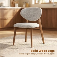 Chaise de salle à manger en bois massif et tissu, dossier souple, portable, confortable, design moderne, luxe léger, mobilier de salle à manger
