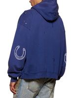 Sweat-shirts et hoodies amples en coton délavé à motif cœur américain pour hommes et femmes avec logo frontal