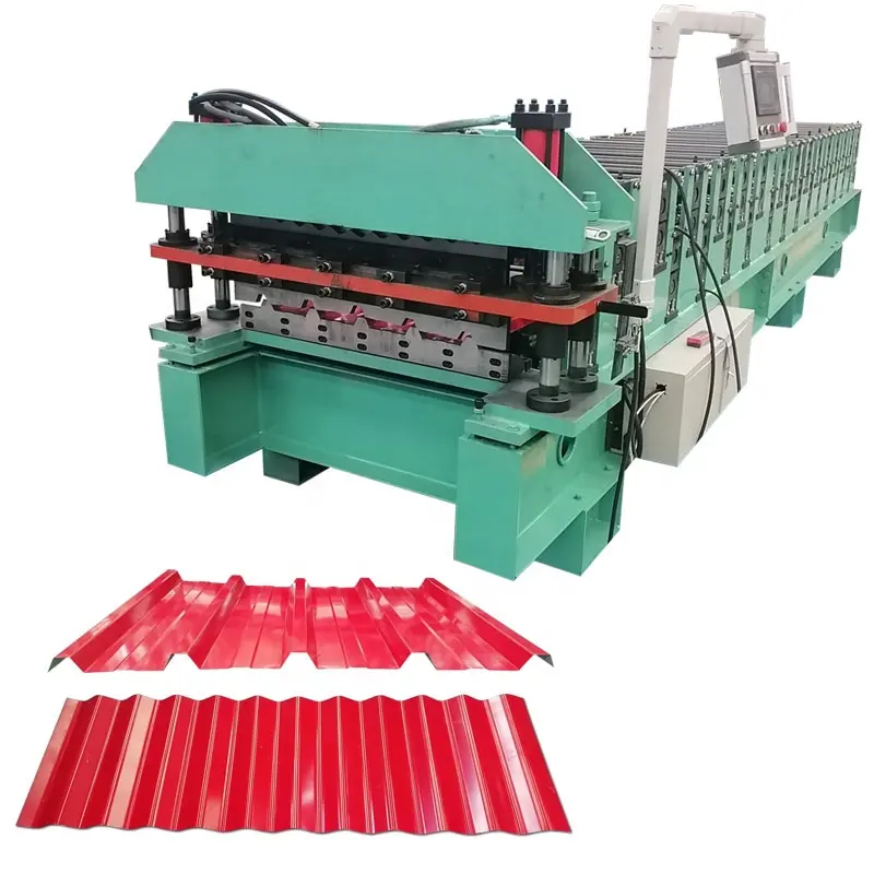Sheet cold roll former metal maker hebei fully double layer cement roof botou color floor tiles making machine