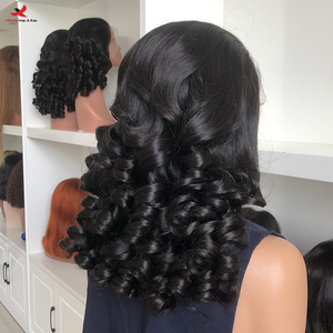 Perruques en cheveux humains HQ Mixed Proc Discount Wholesale, haute densité, 13*4, boucles élastiques, boucles rebondissantes, dentelle frontale, perruques en cheveux humains réels - Product Image 2