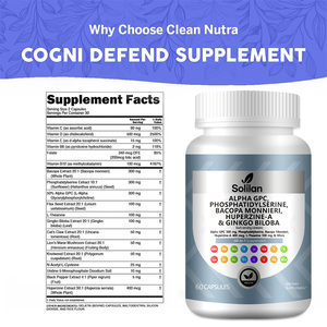 Solilan OEM Private Label Focus Alpha GPC <span class=keywords><strong>Bacopa</strong></span> <span class=keywords><strong>Monnieri</strong></span> ekstrak Herbal neotropika kapsul suplemen otak 60-count 2 - Product Image 2