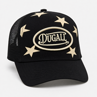 Casquettes de baseball personnalisées brodées style vintage sportif, dos en maille, 6 panneaux, face avant en coton, boucle en cuivre doré, vente en gros pour l'extérieur